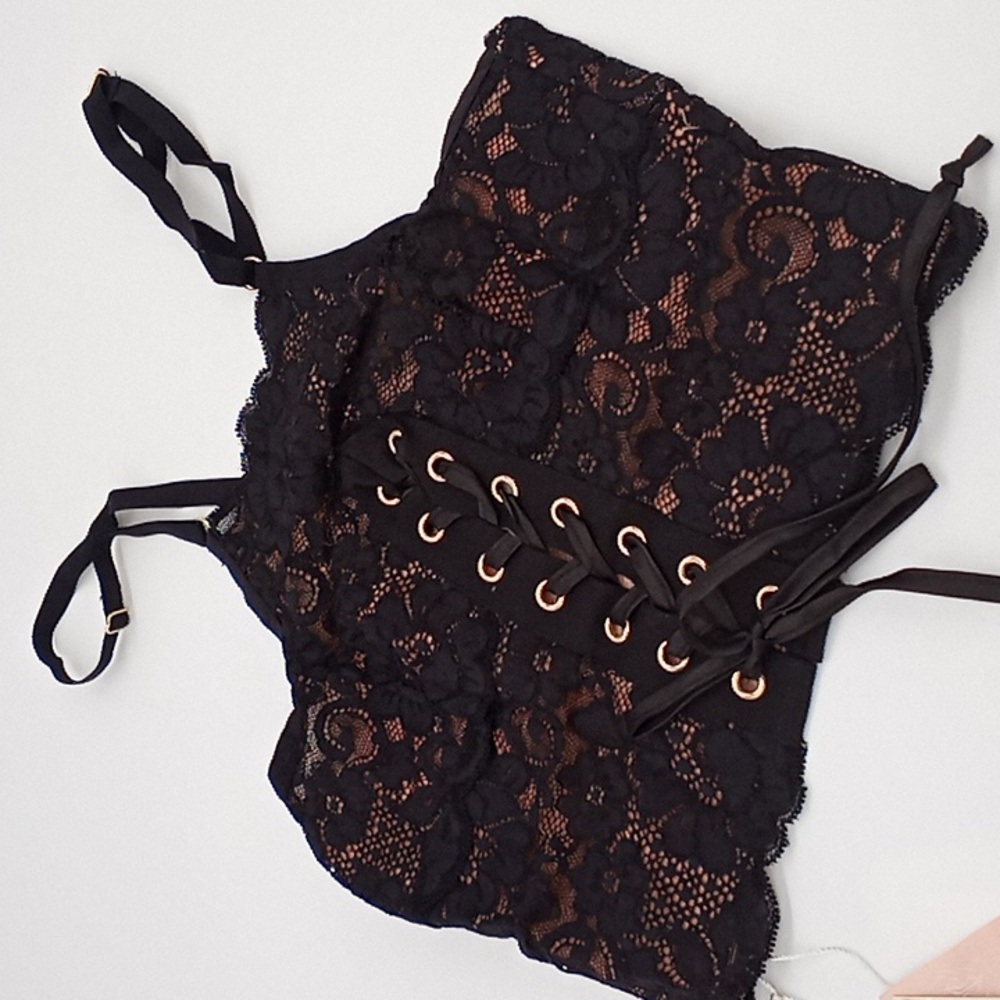 Free People We Are HAH Top 2 Bottom Cami Noir Black XS - Picture 5 of 13